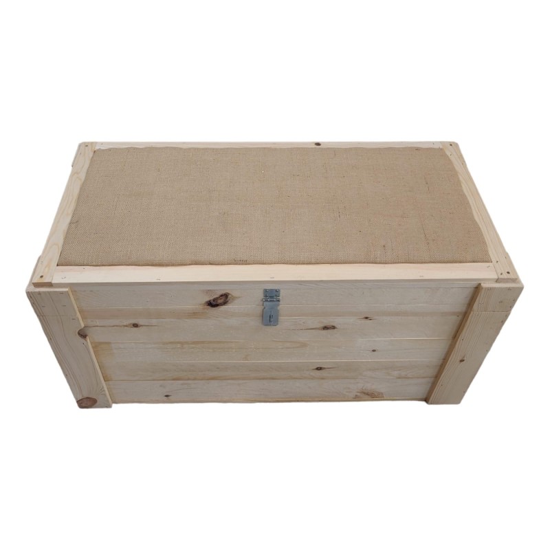 BAÚL MADERA PINO ACOLCHADO 60X30X30 CM