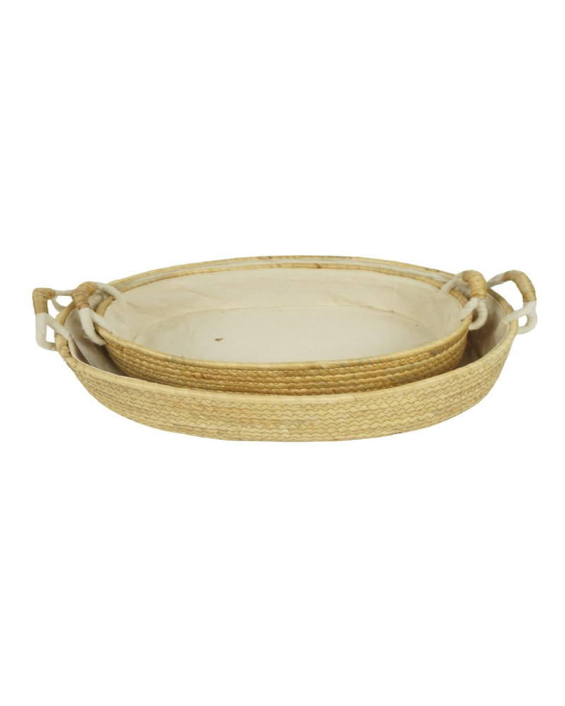 BANDEJA SEAGRASS REDONDA FORRADA D48X10 CM