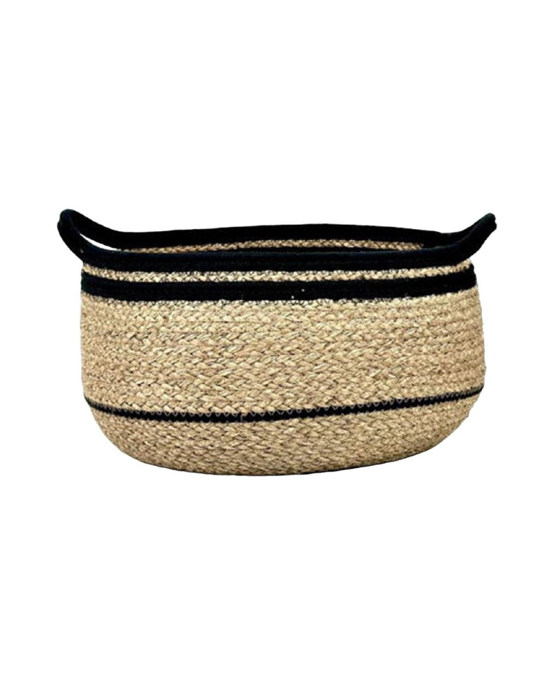 CESTA SEAGRASS REDONDA NEGRA D32X21