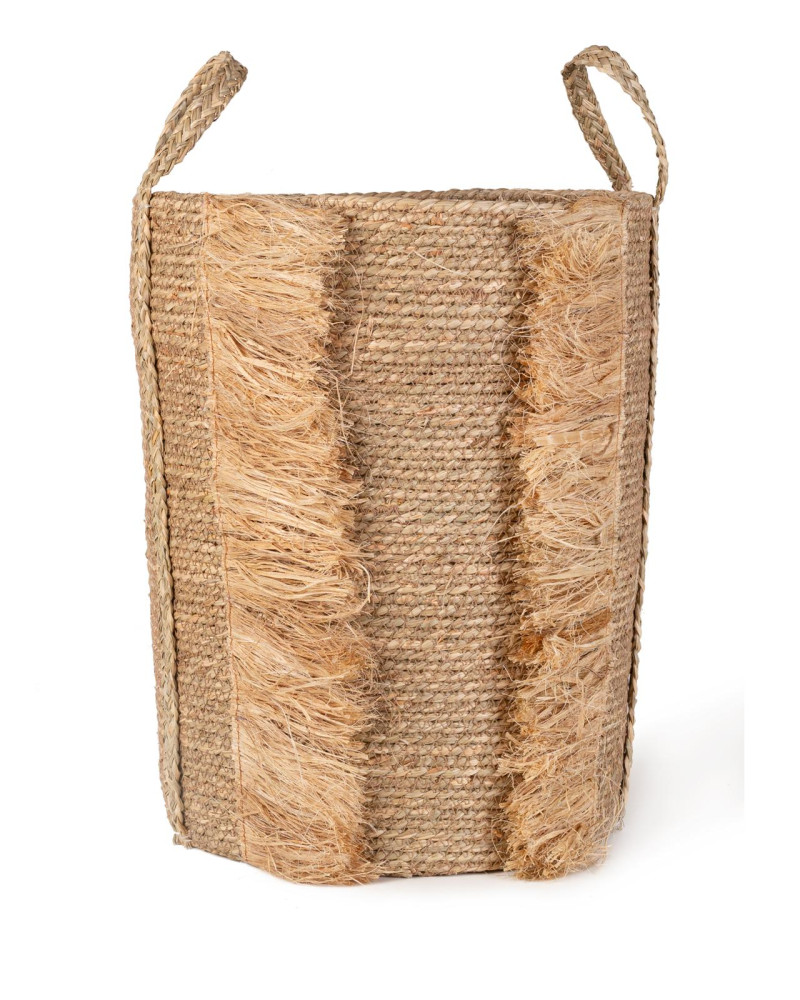 CESTA SEAGRASS FLECOS RAFIA D42X46 CM